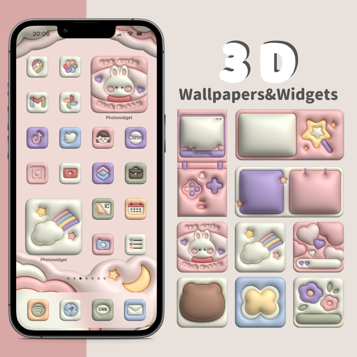 3D 배경 화면 &amp; 위젯 세트